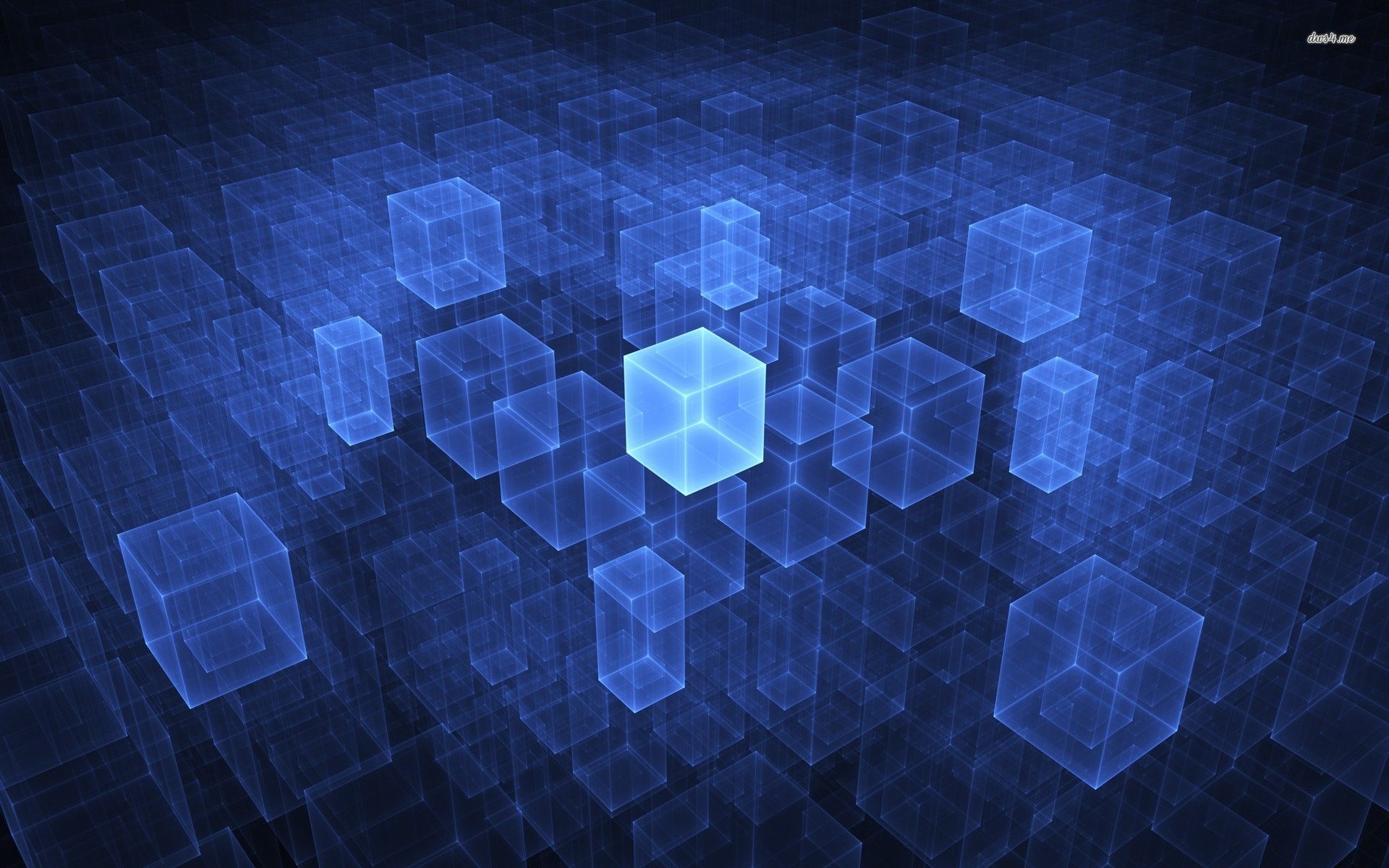 Blue translucent cubes wallpaper - 3D wallpapers -