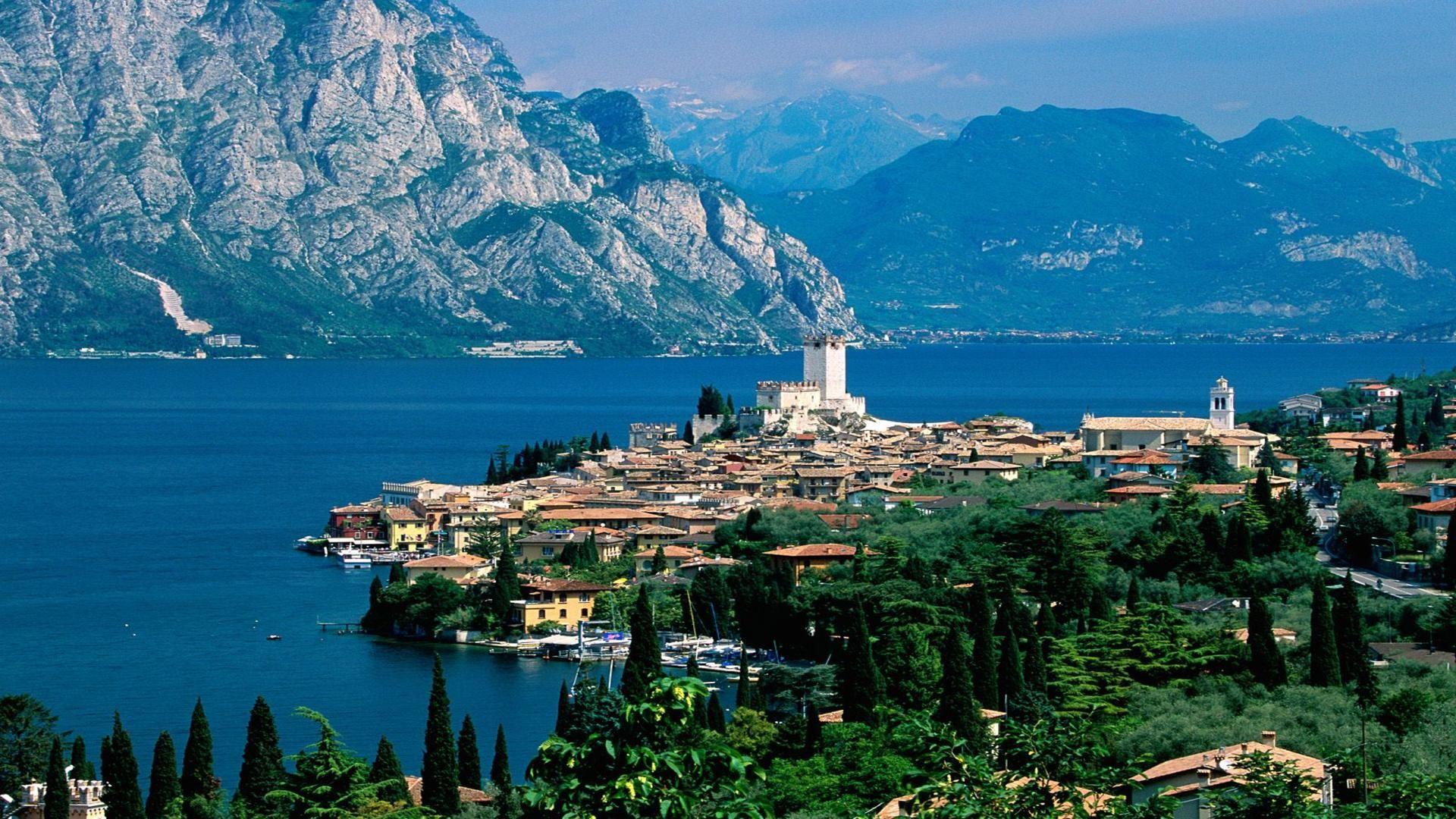 Lake garda malcesine Italy travel free desktop background - free