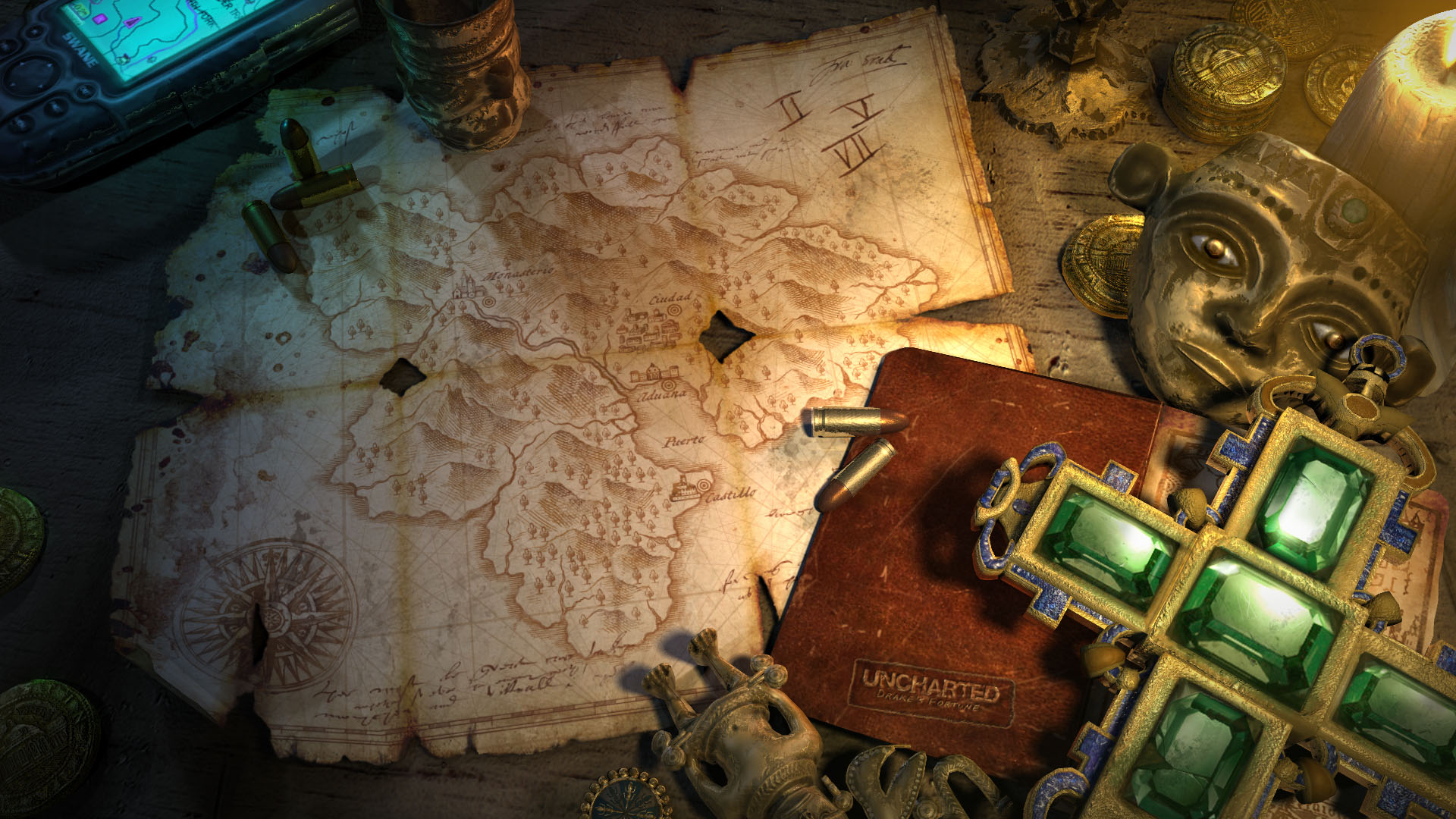 Maps Uncharted Nathan Drake treasure Playstation 3 wallpaper ...