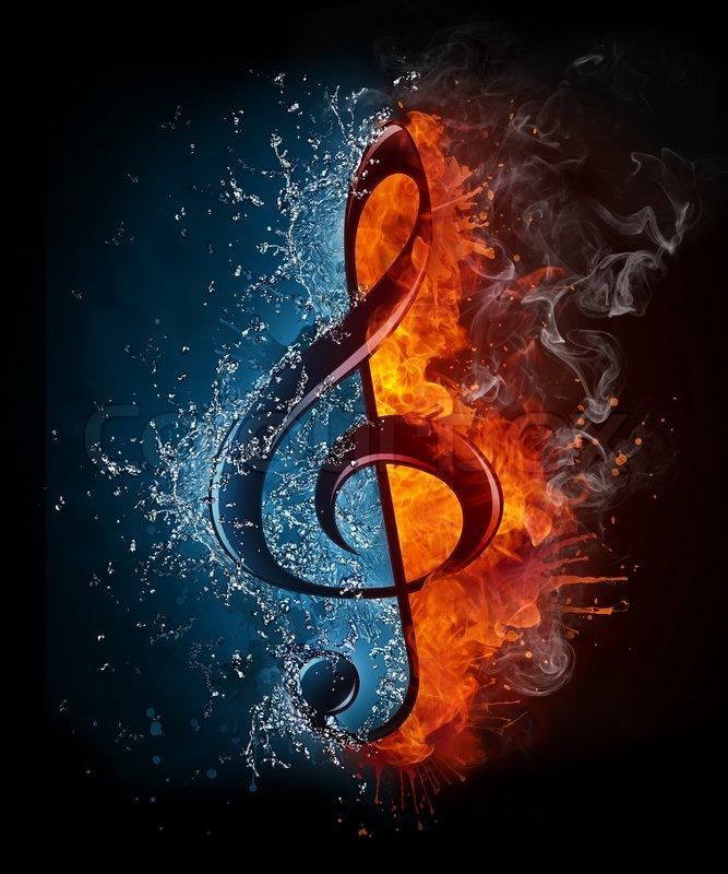 Abstract musical background with treble clef stock photo