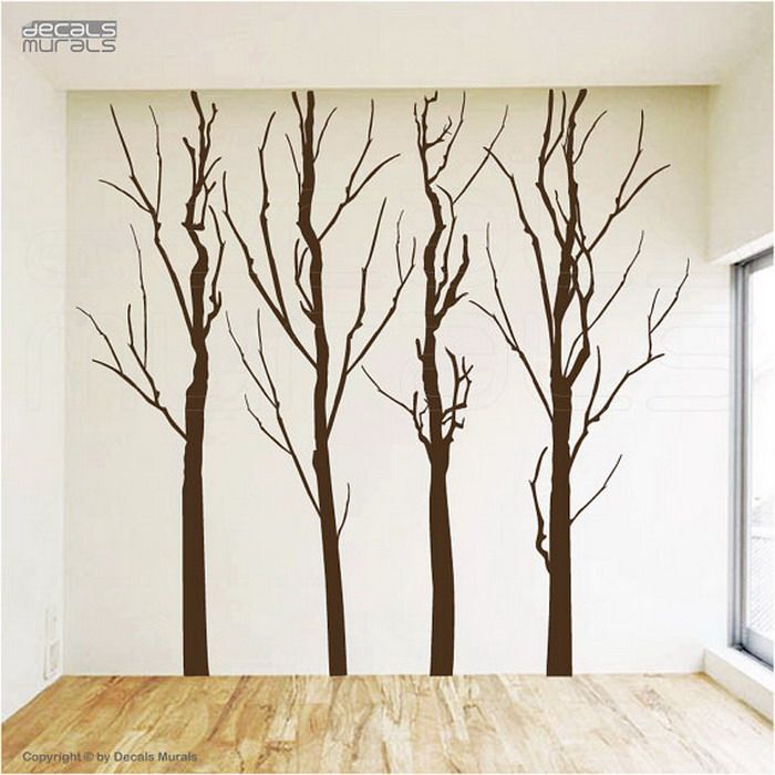 Modern Home Design with Tree Wall Mural Stickers - Wallpaper Mural ...