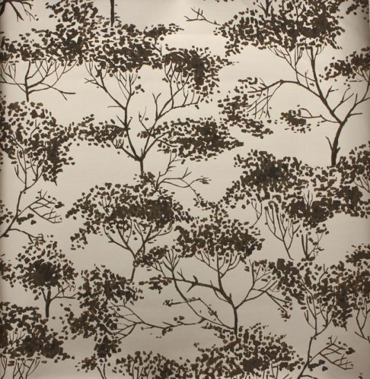 Tivoli woods wallpaper Tree design in shades of dark browns on a ...
