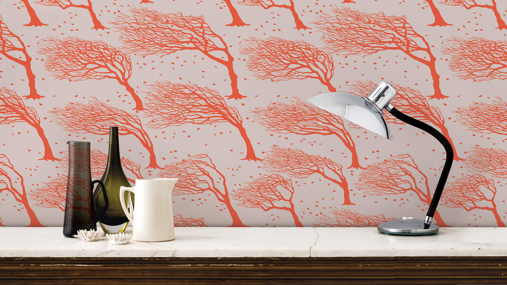 Northeasterly British tree design wallpaper by Bold and Noble ...