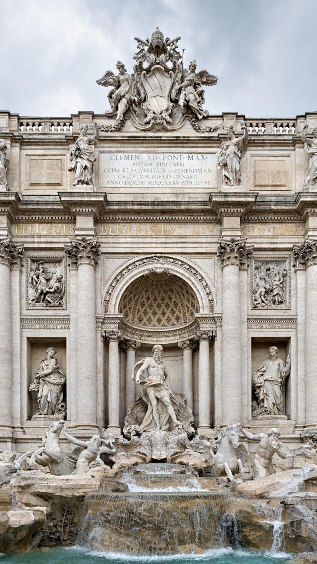 Download Wallpaper 1080x1920 Trevi fountain, Rome, Italy, May Sony