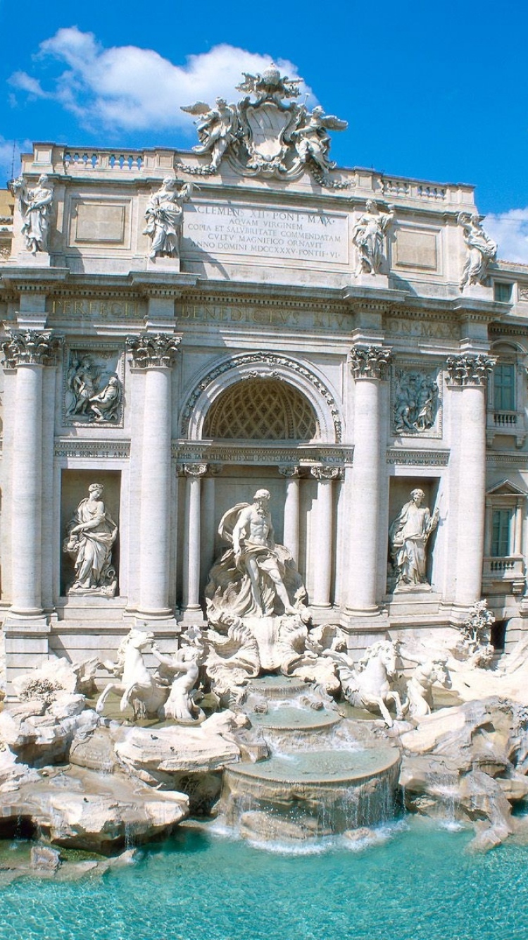 Download Wallpaper 750x1334 Trevi, Fountain, Rome, Italy iPhone 6 ...