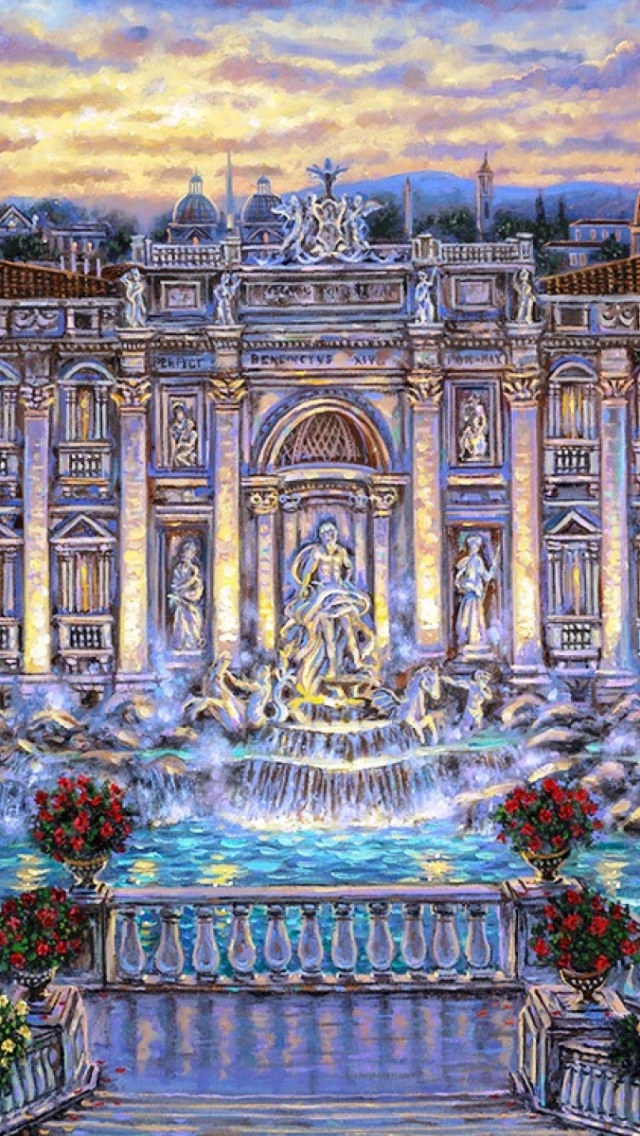 640x1136 Trevi Fountain Rome Italy Iphone 5 wallpaper
