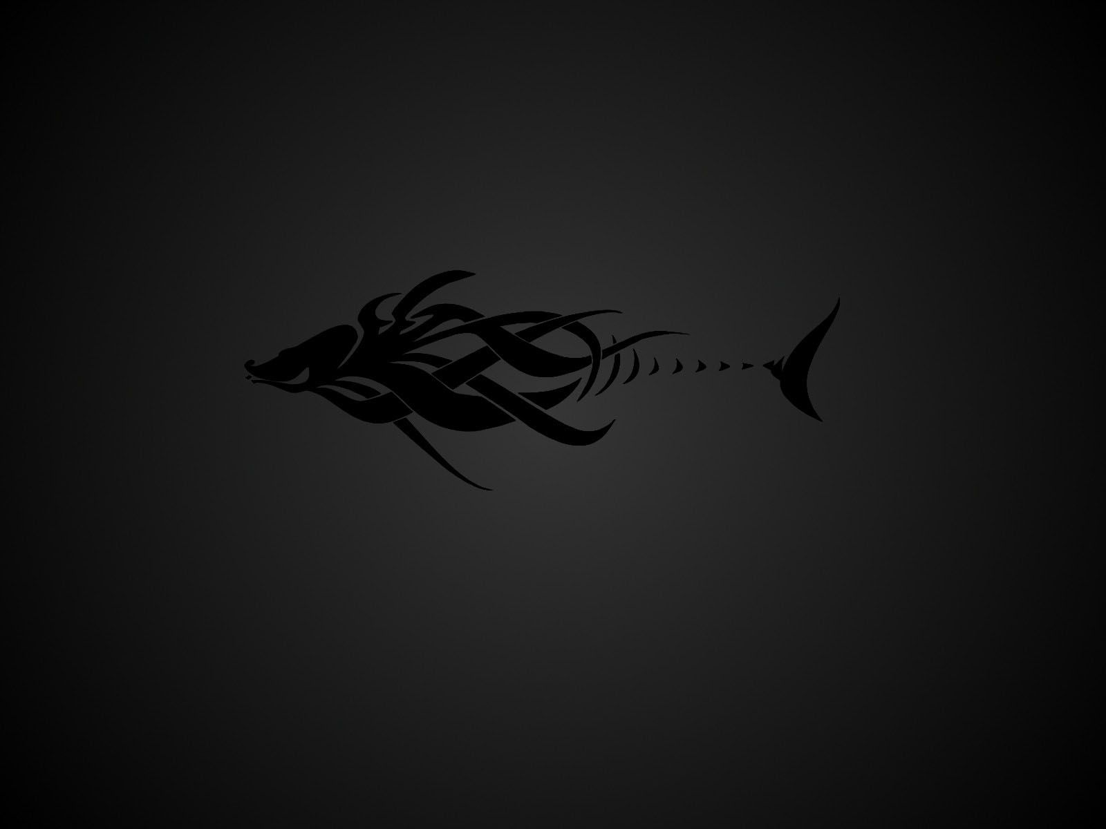 Black Tribal Fish Tattoo Design - 1600x1200 - Wallpaper