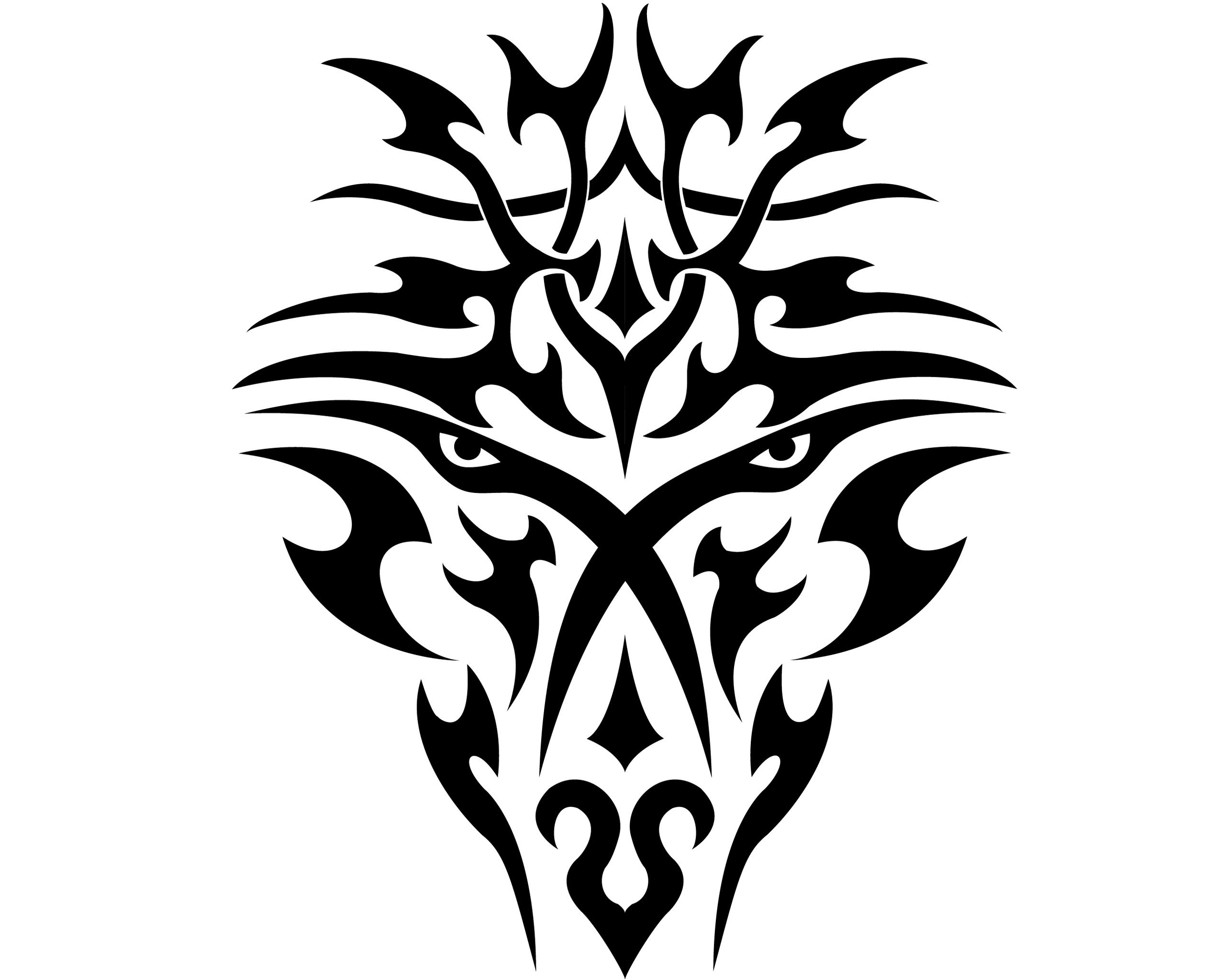 Dragon Face Tribal Tattoo Design