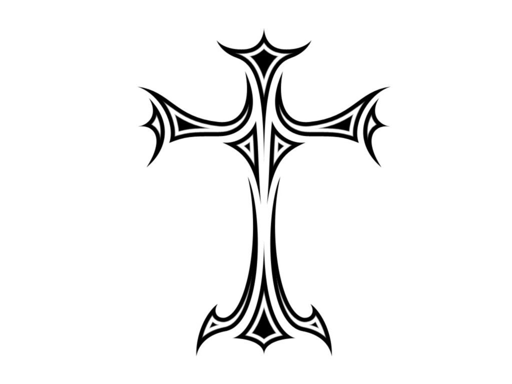 Free designs - Cross made by tribal lines tattoo wallpaper ...