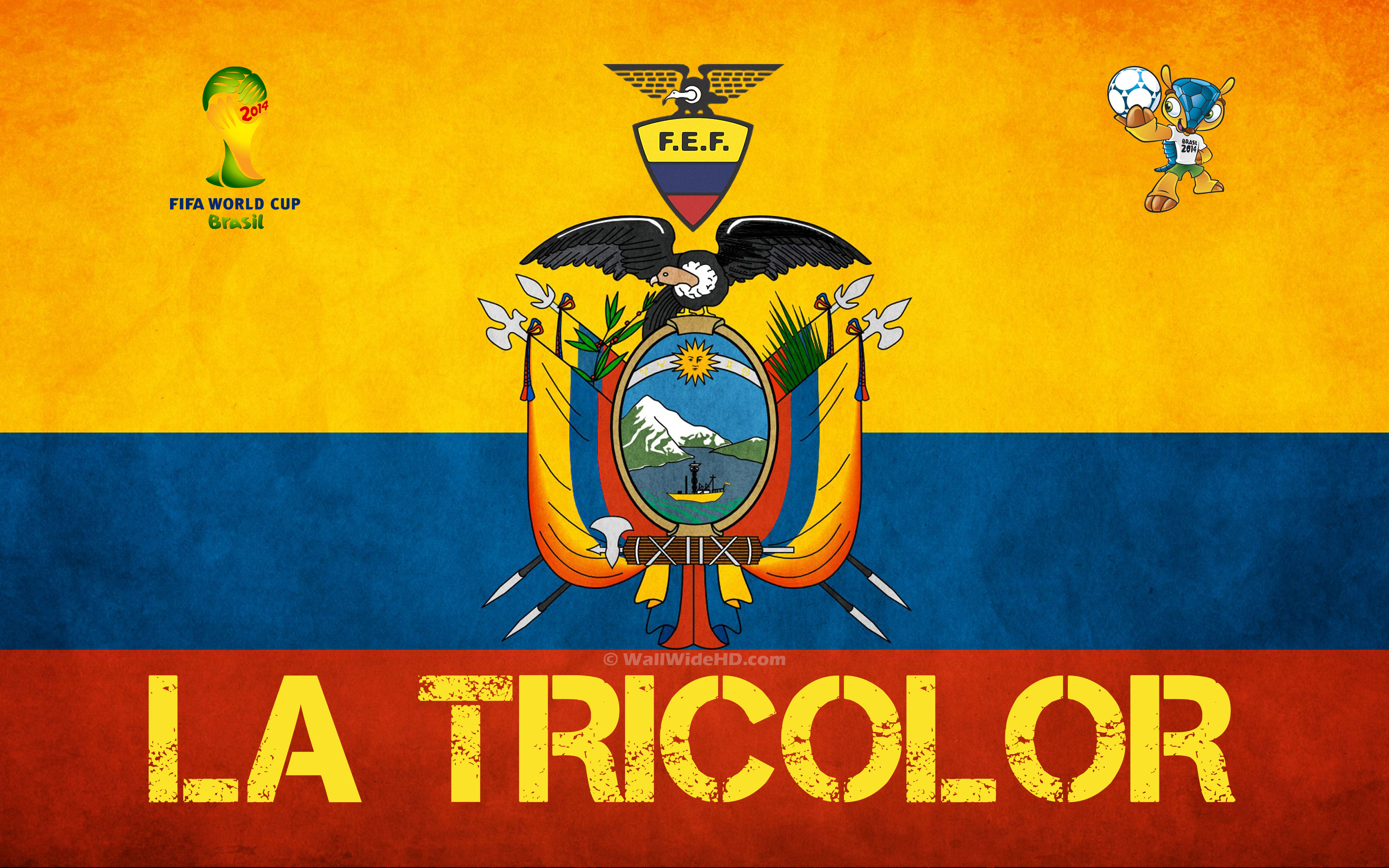 La Tricolor 2014 Ecuador Football Crest Logo World Cup Wallpaper