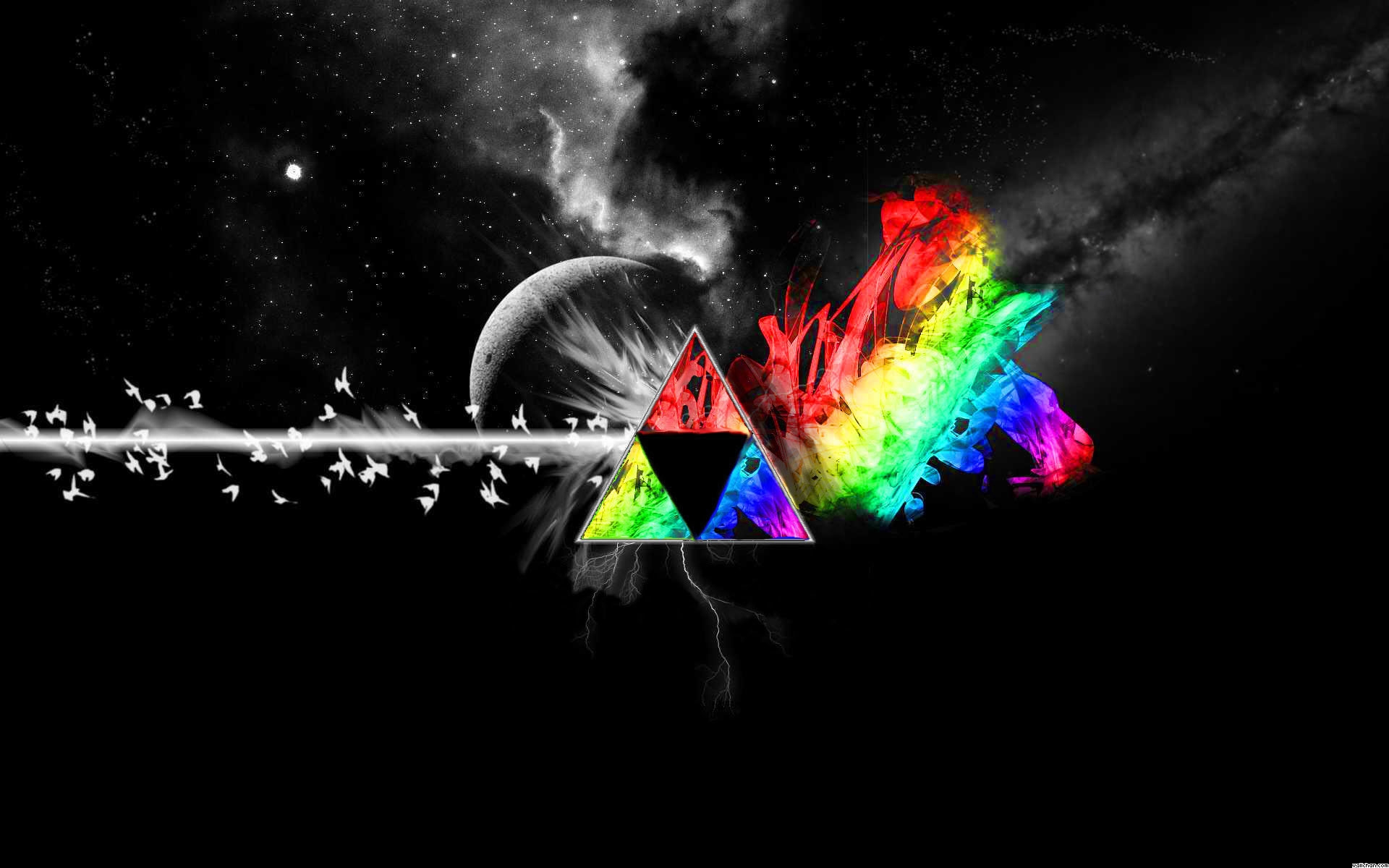 Colorful Triforce, Triangles, Space, Abstract - HD wallpapers