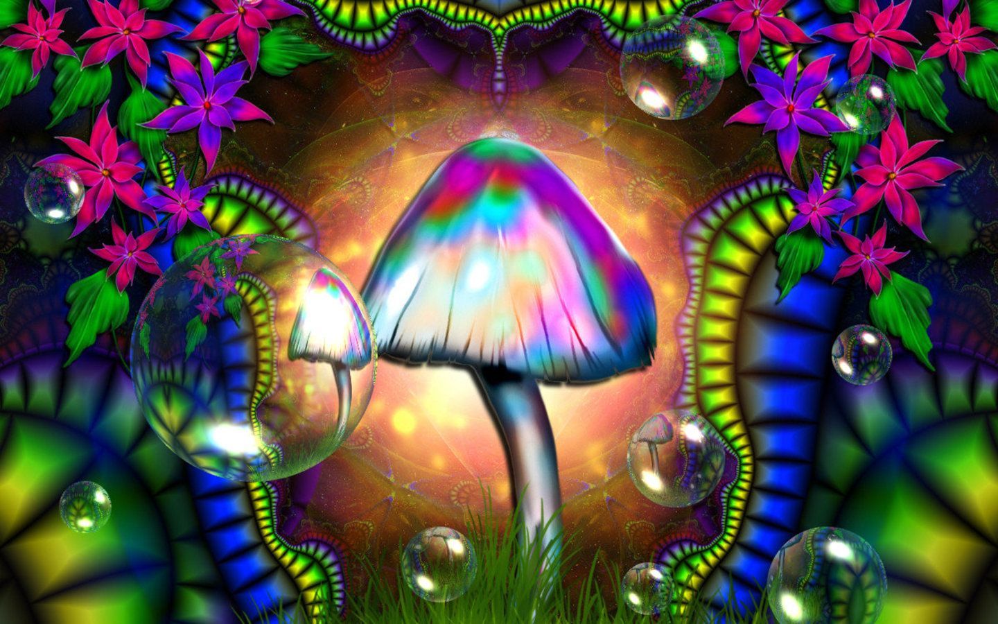 Colorful Muschrooms Wallpaper 1440x900 ID25115