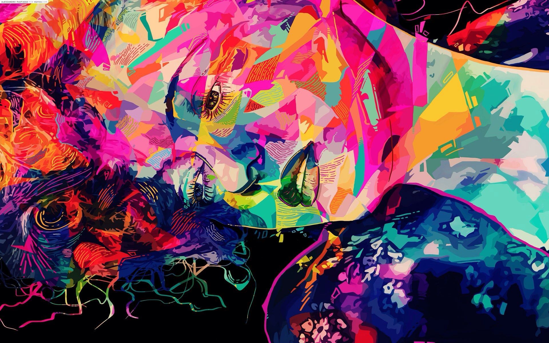 Colorful Trippy Abstarct Face Wallpaper HD Gallery Wallpaper