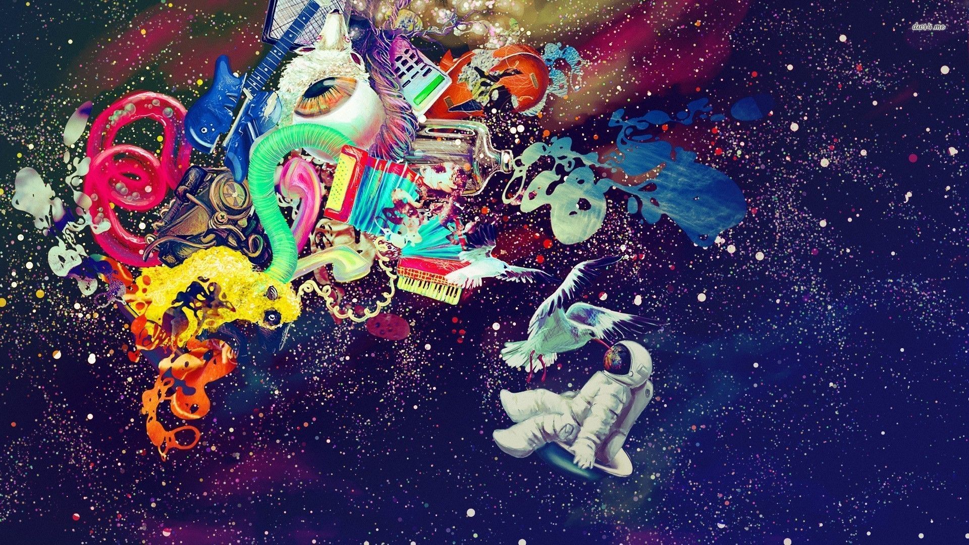 Rainbow Astronaut Wallpaper - Pics about space