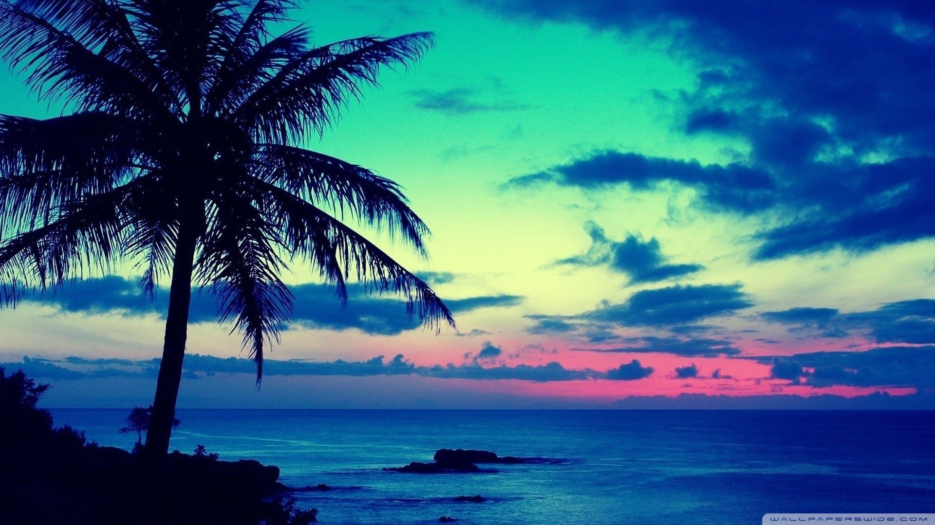 Tropical Island Sunrise - wallpaper