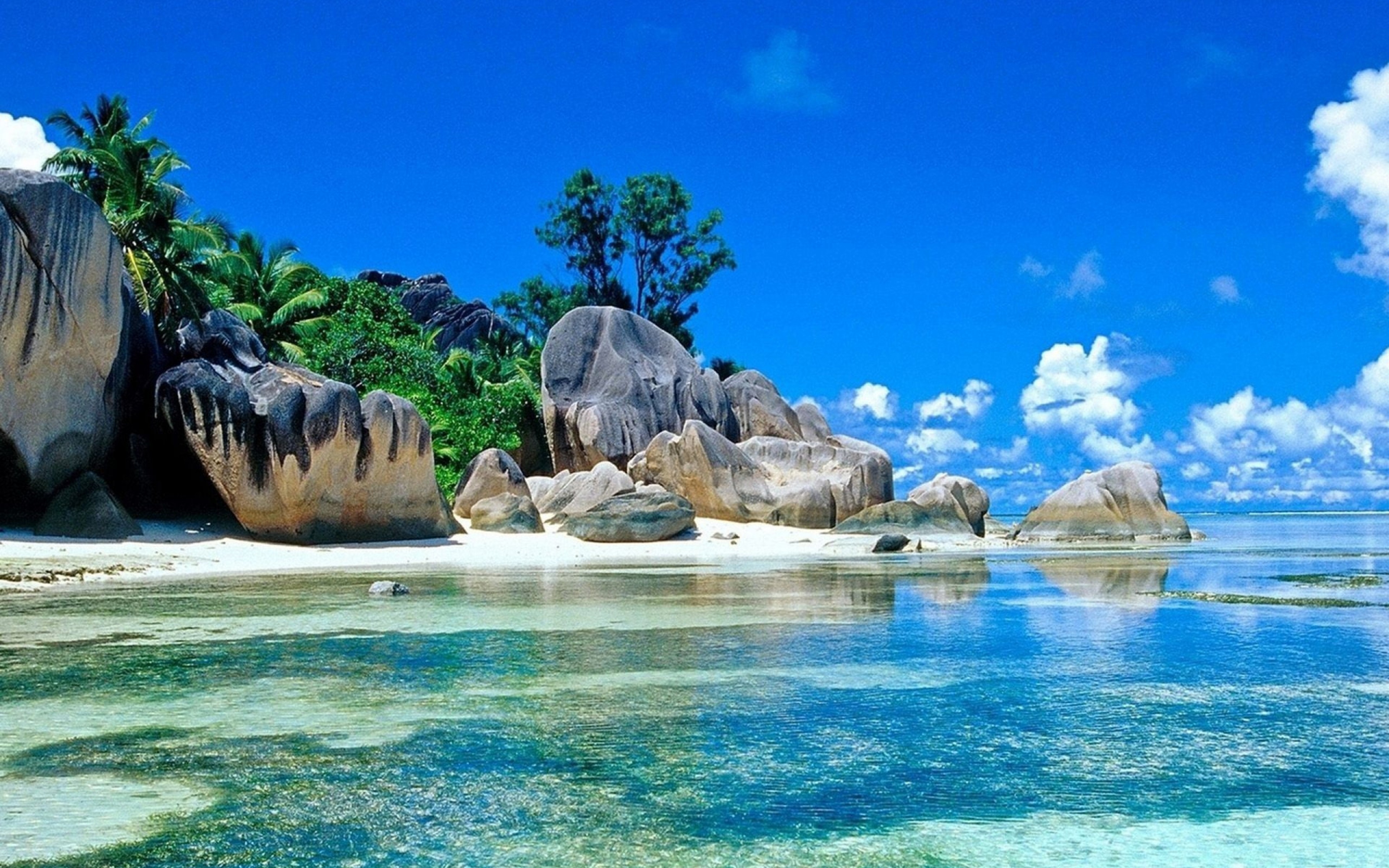 Download HD Sea Tropical Island Stones Sky Blue Summer Wallpaper ...