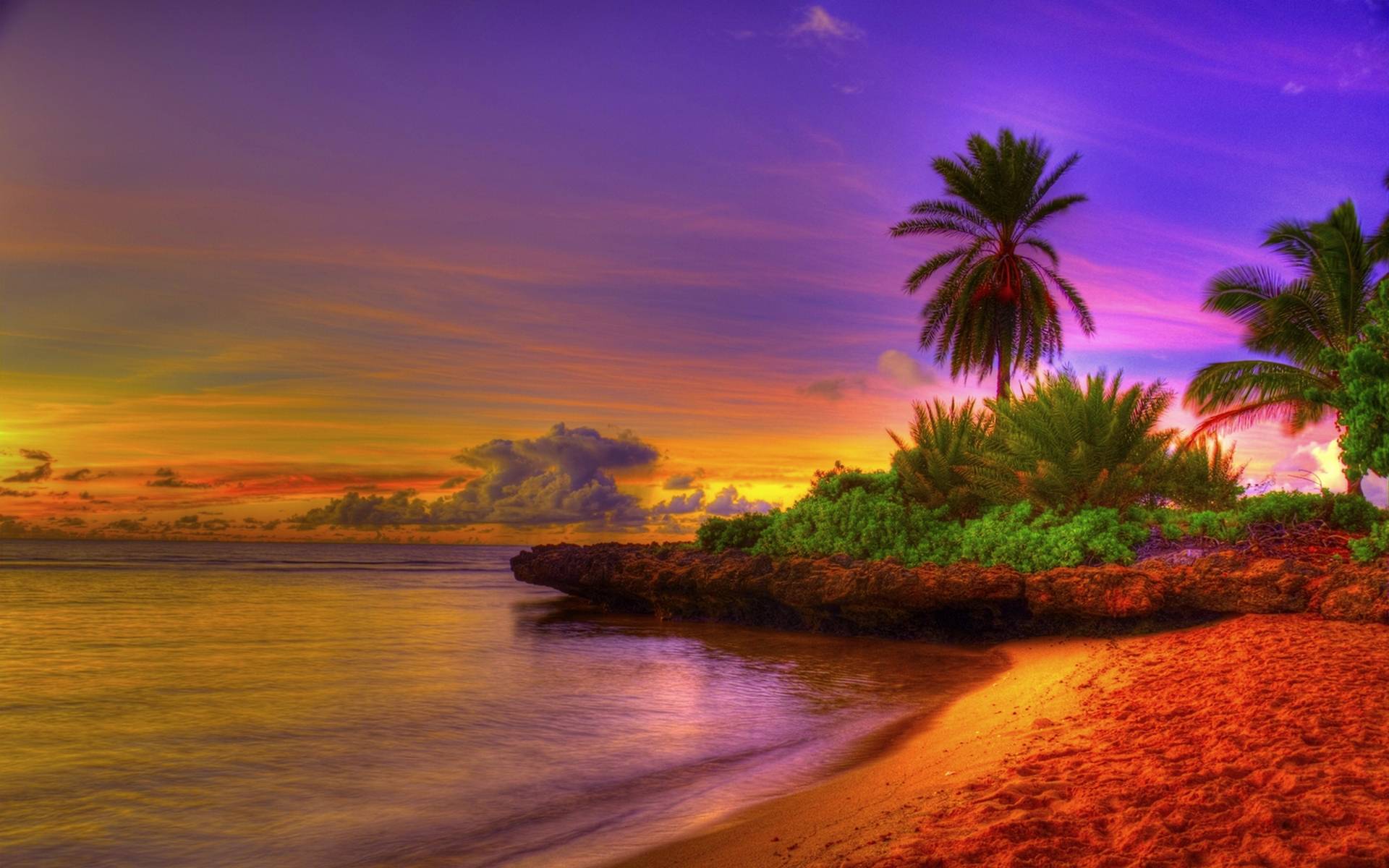 Tropical Island Sunrise - wallpaper.
