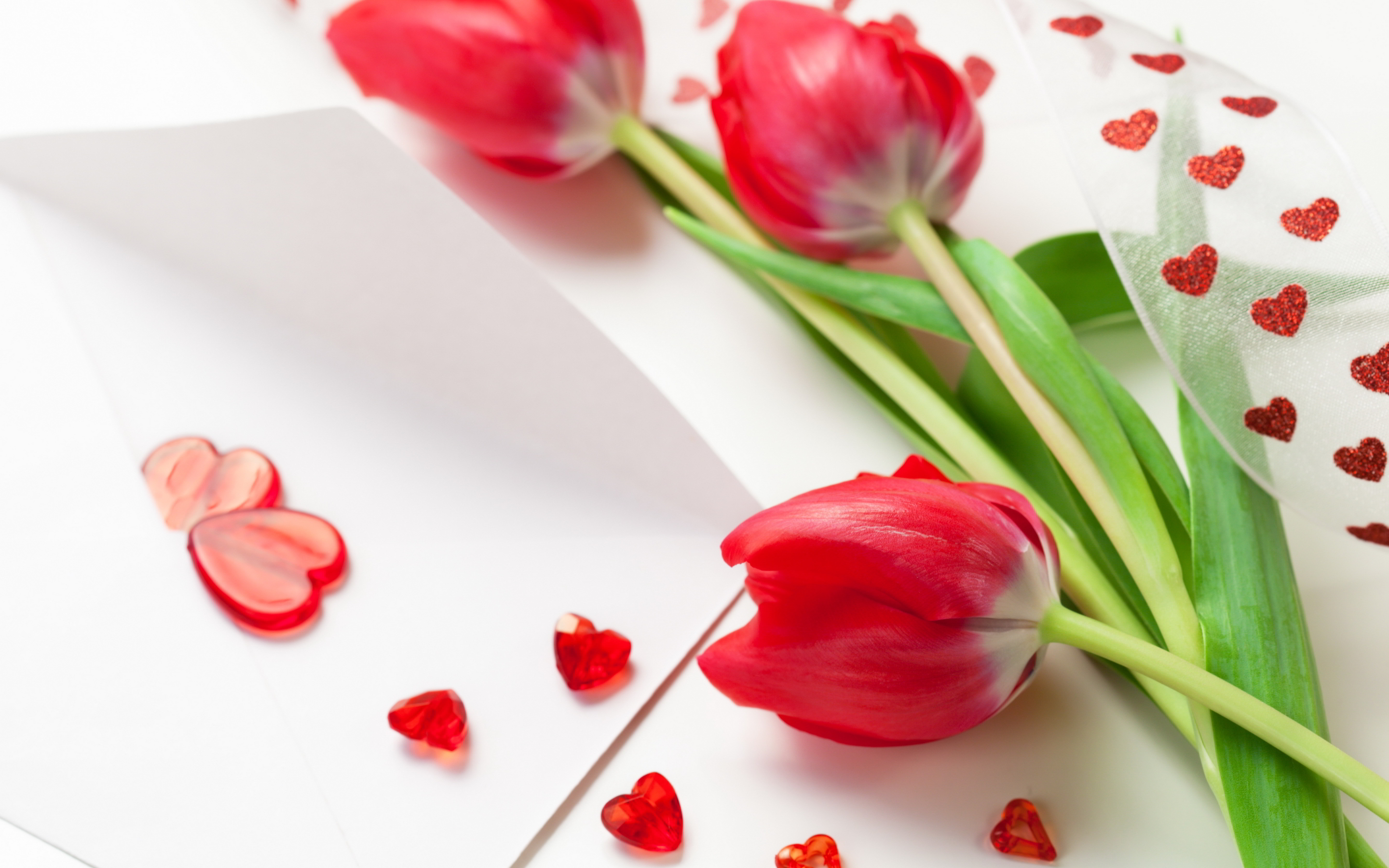 Hearts red tulips Wallpapers | Pictures