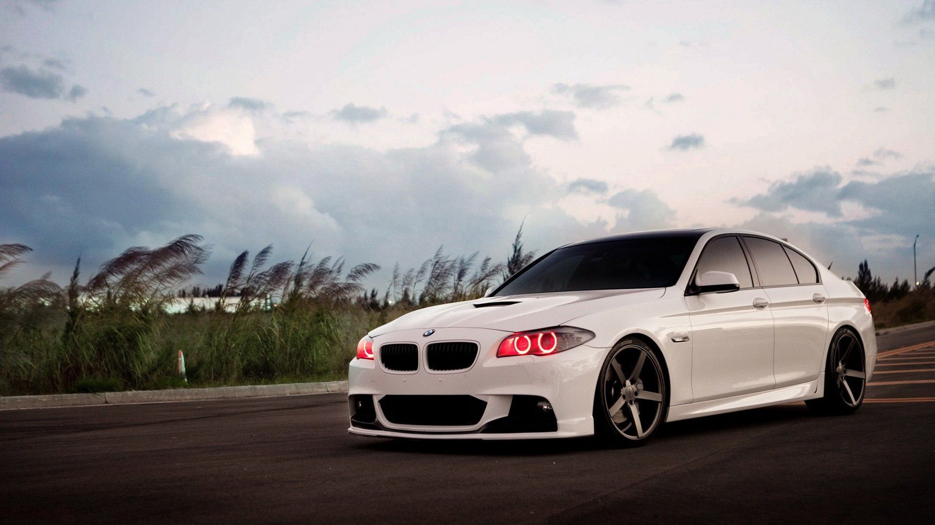 white, tuning, BMW 5 Series :: Wallpapers