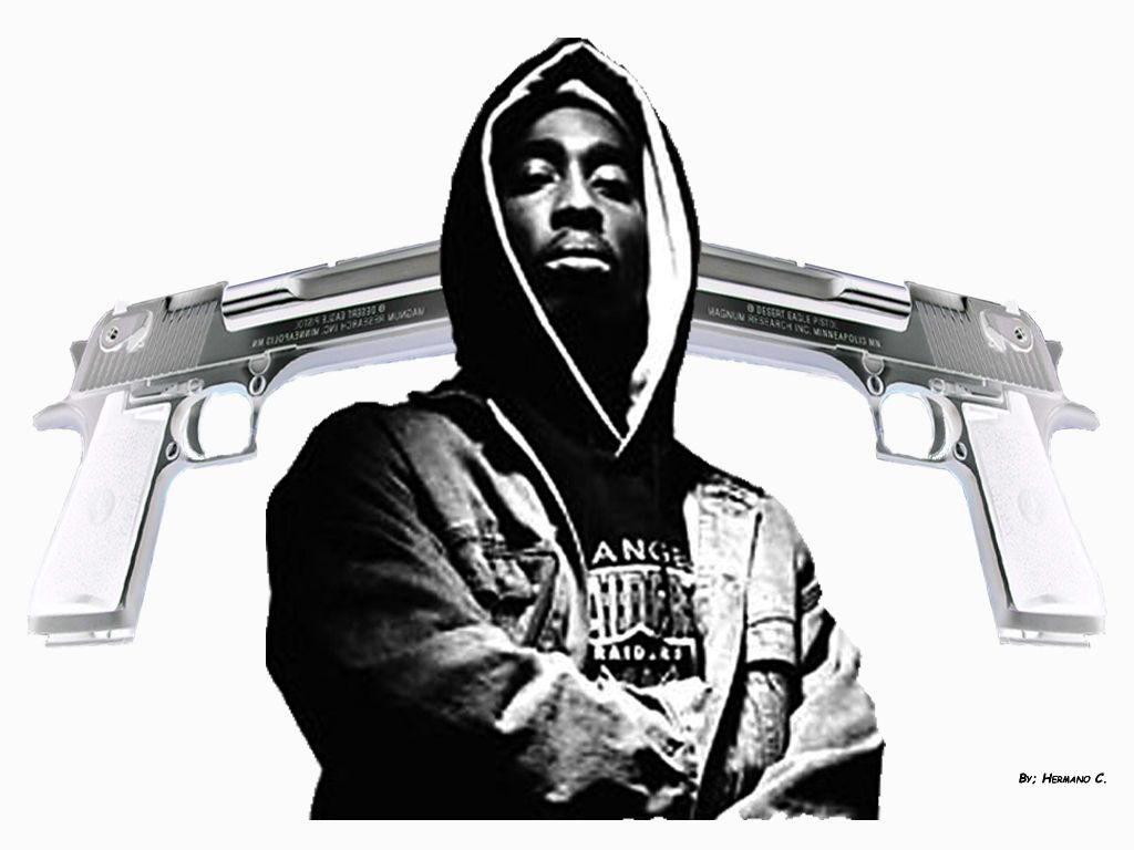 PC wallpaper, Cool wallpaper made by me, Tupac and 2 guns .