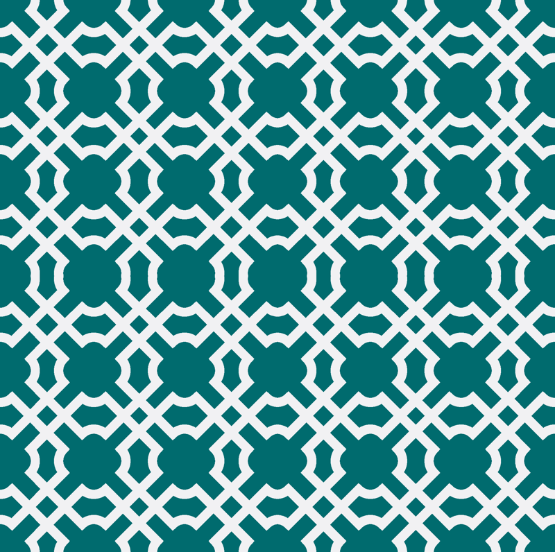 Geo Tile - Turquoise & White fabric - winterdesign - Spoonflower