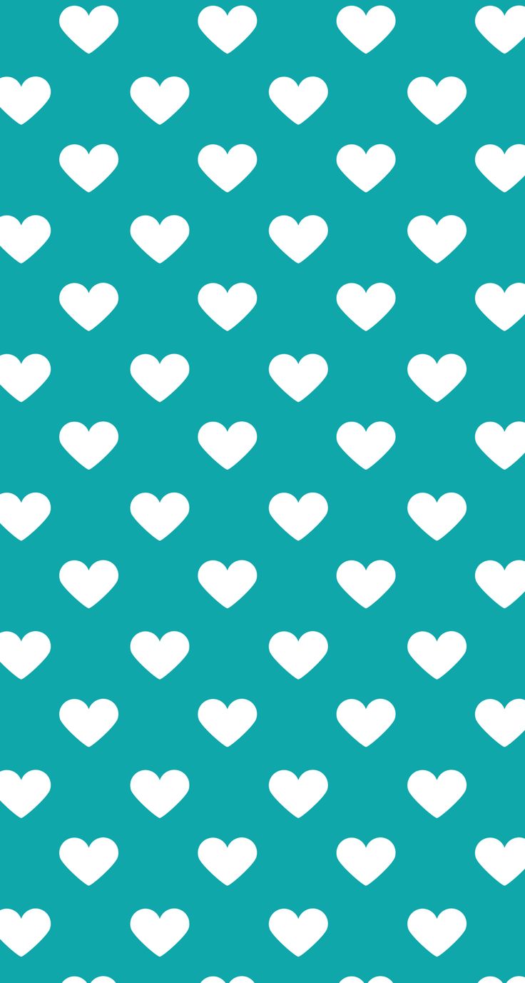 Turquoise with white hearts | iPhone wallpaper | Pinterest ...