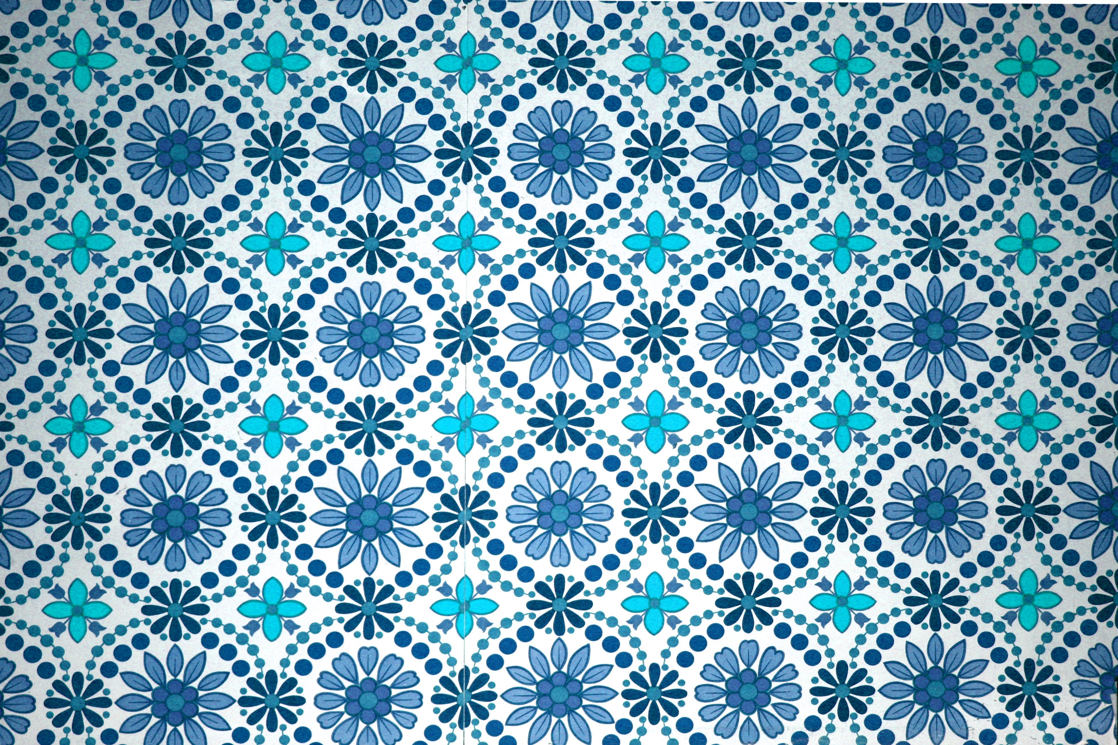 Turquoise flowers wallpaper texture Mona Bagla