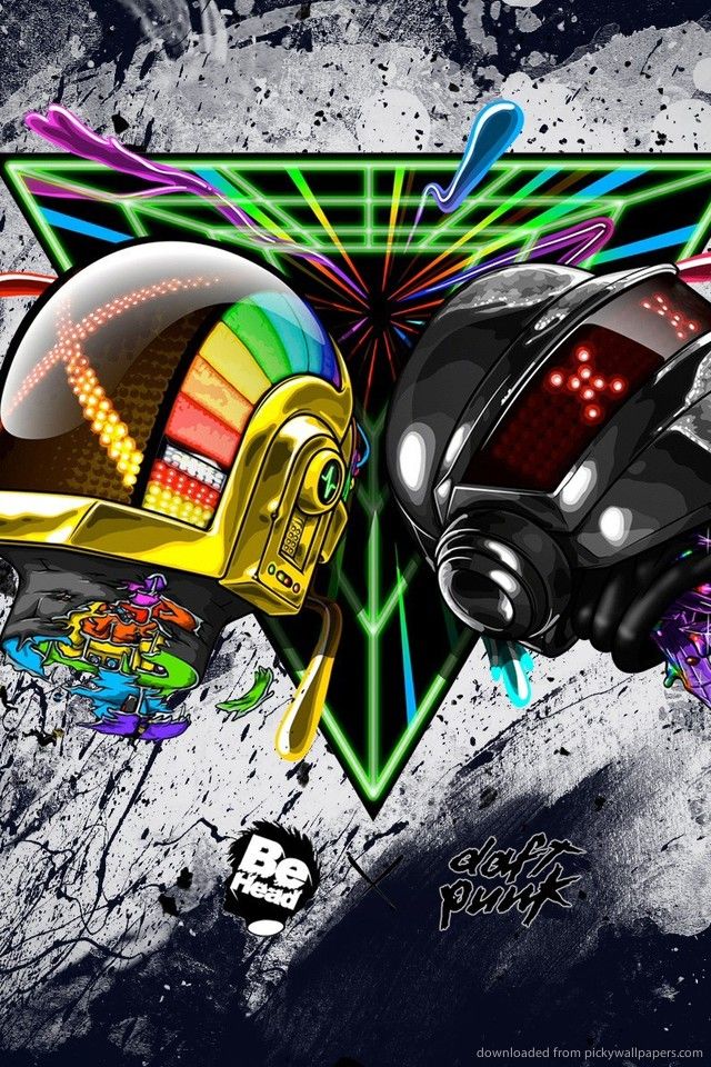 Download Daft Punk Helmet Art Wallpaper For iPhone 4