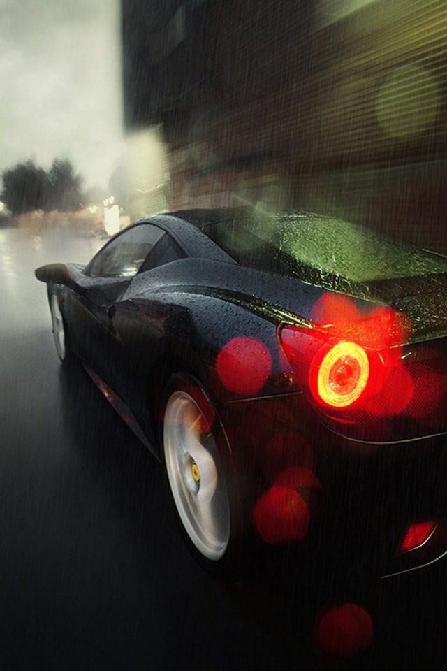 Rain Ferrari Mobile Wallpaper - Mobiles Wall