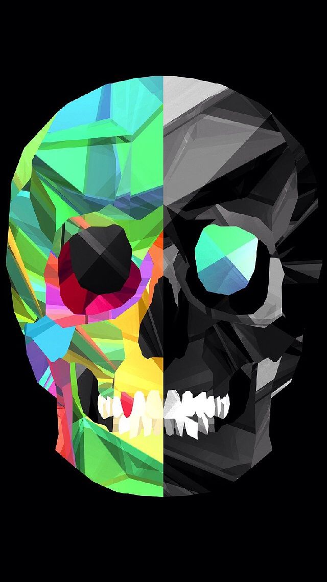 Polygon Skull iPhone 5 Wallpaper 640x1136