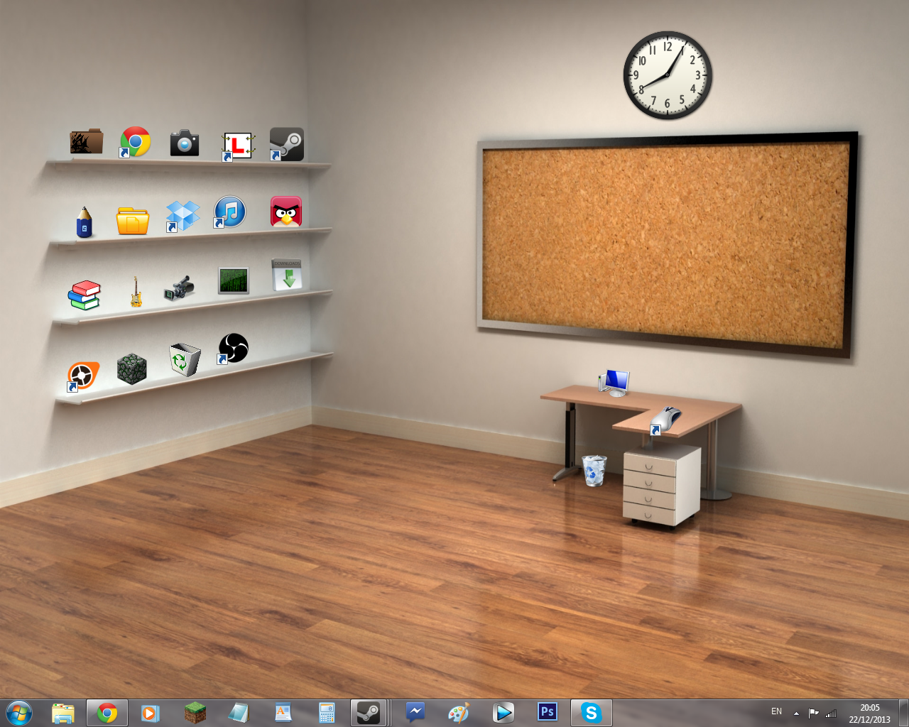 My desktop after seeing that sweet game shelf background. : gaming