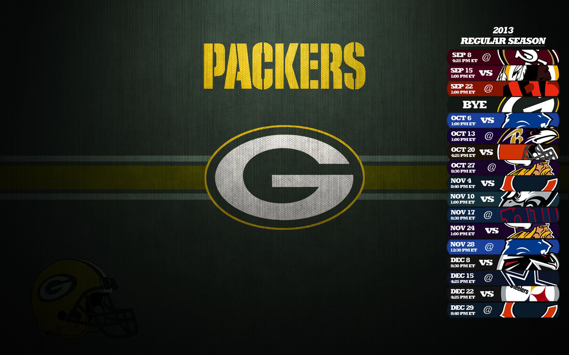 Green Bay Packers Schedule 2013 Wallpaper - Green Bay Packers