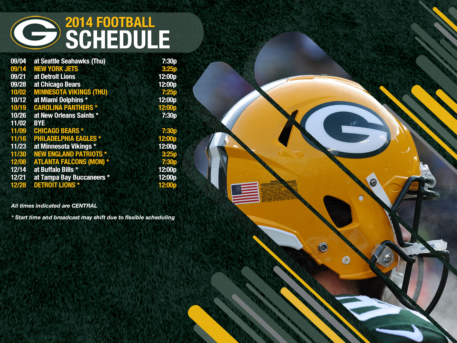 Green Bay Packers Wallpaper Schedule