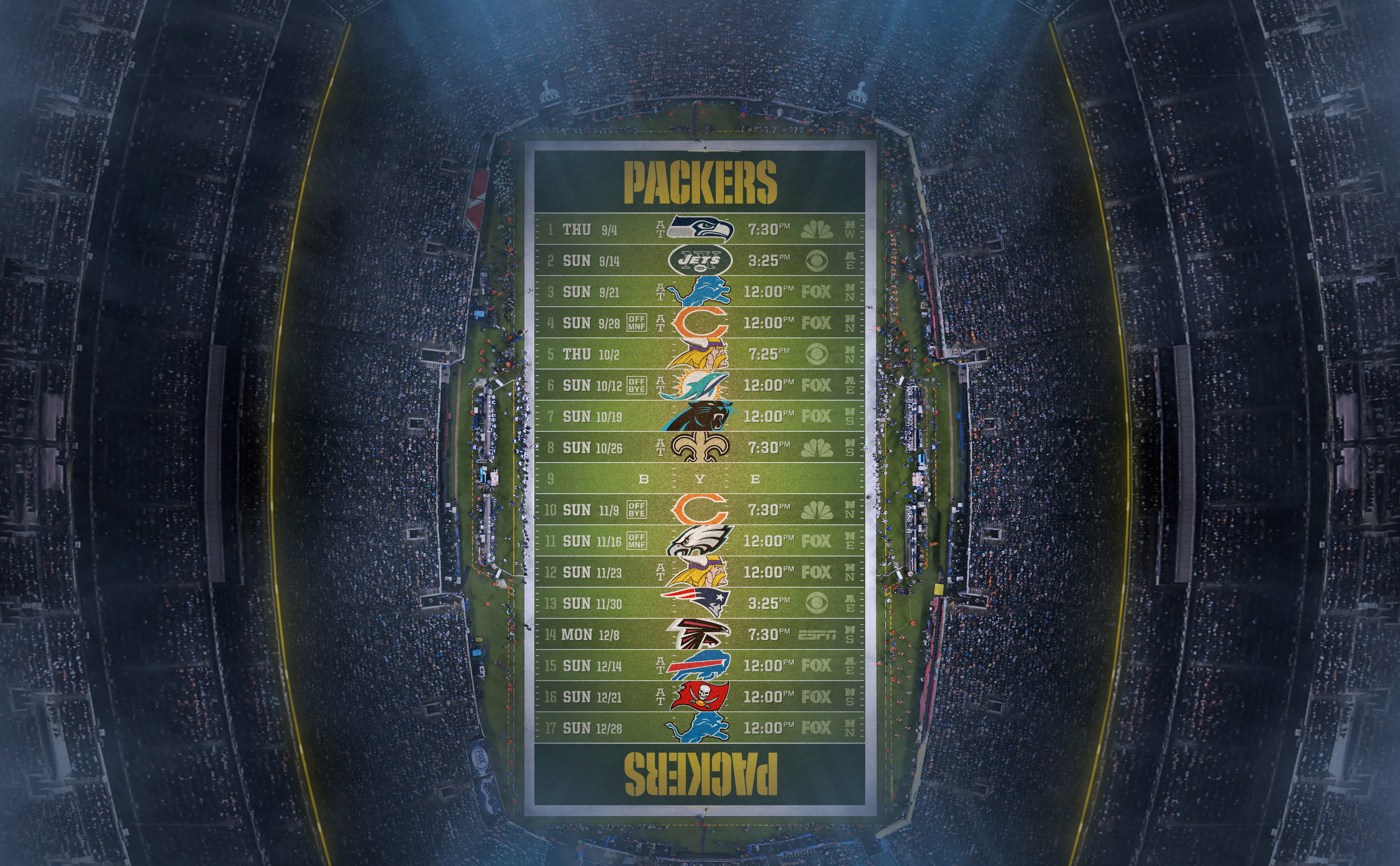 Green Bay Packers 2014 NFL Schedule Wallpaper