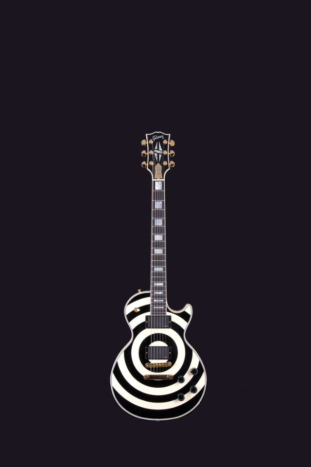 Black and White Gibson Guitar iPhone 4 Wallpaper (640x960)
