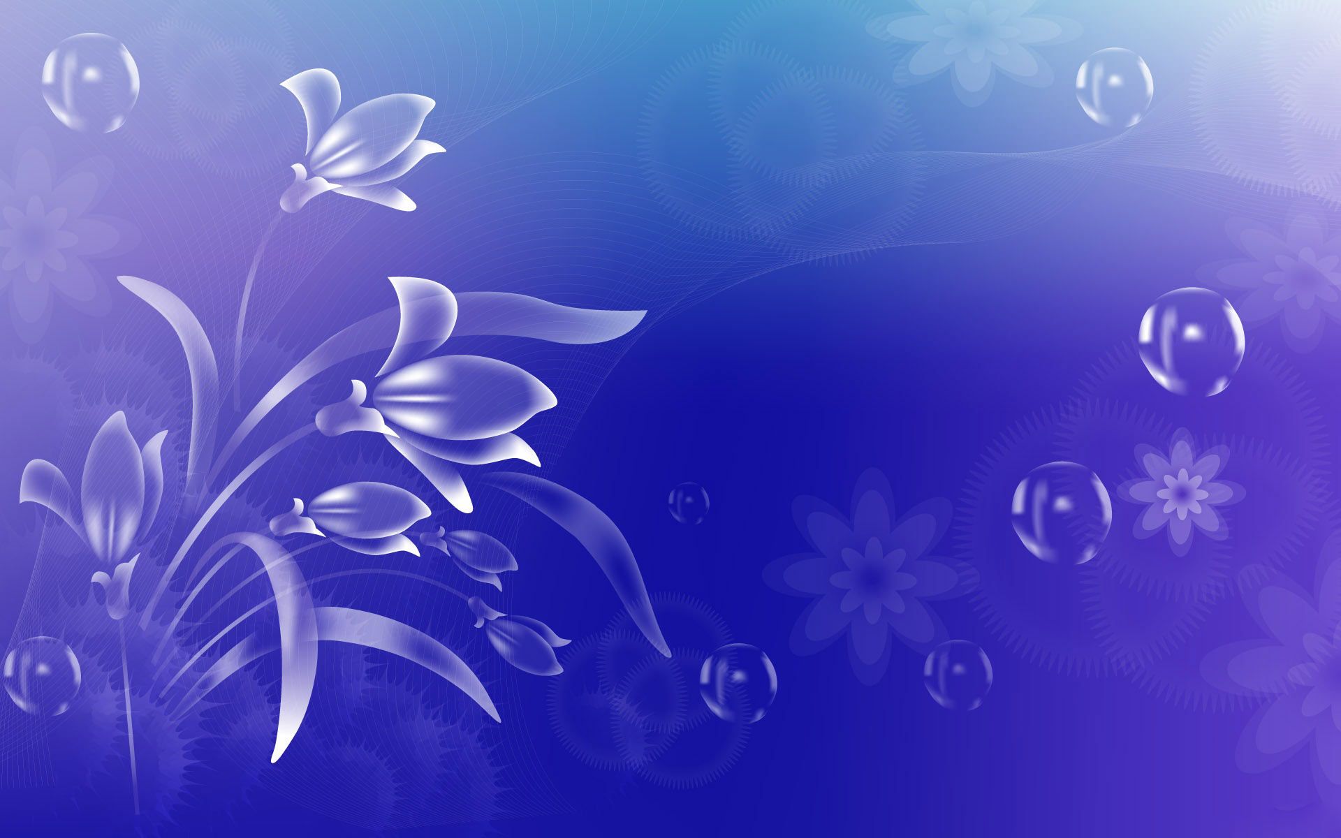 Wallpaper, flower, art, blue, screensaver (#227265)