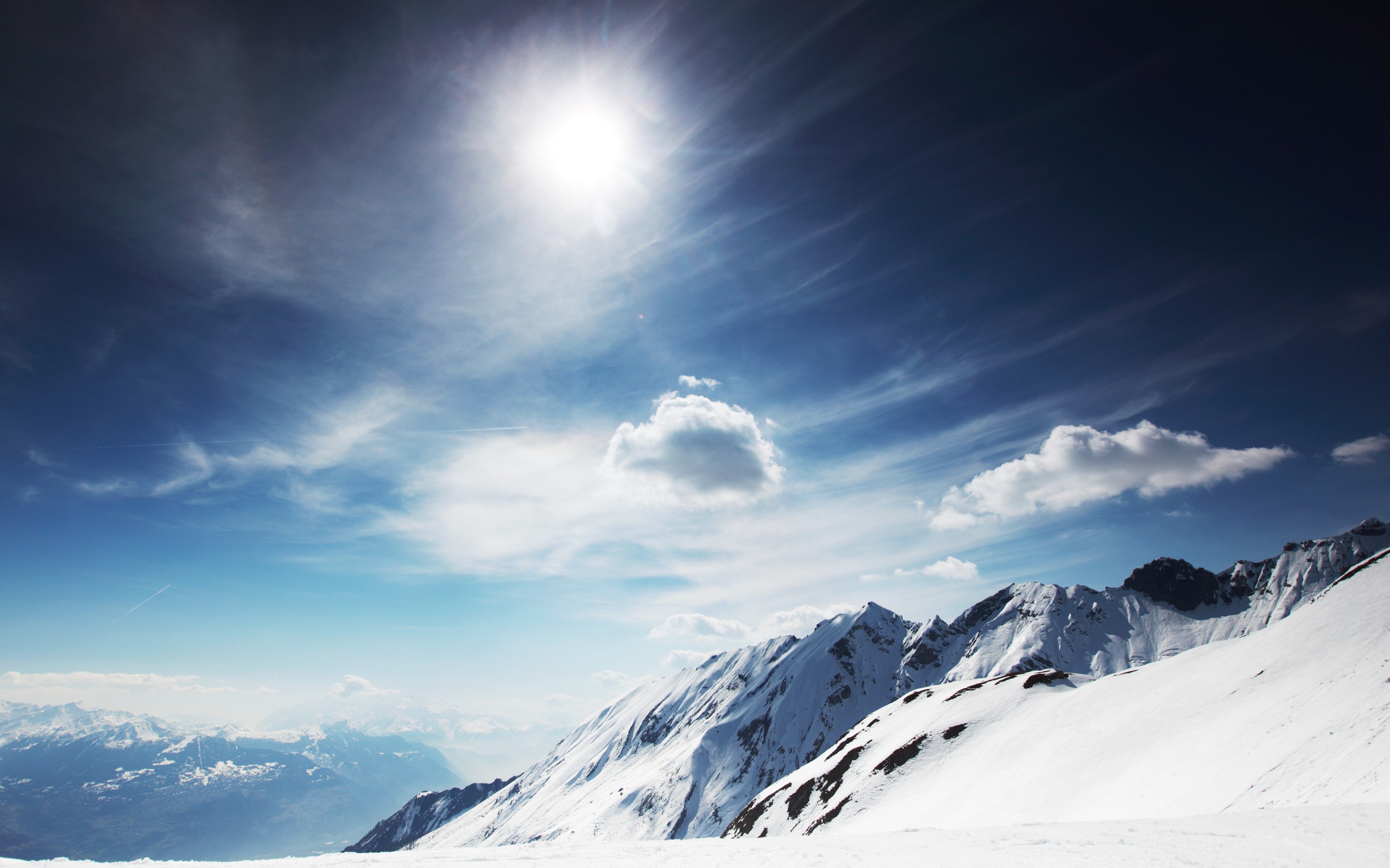 Sunny Snowy Mountains Cool Wallpapers HD 1080p | WallpapersLoka.com