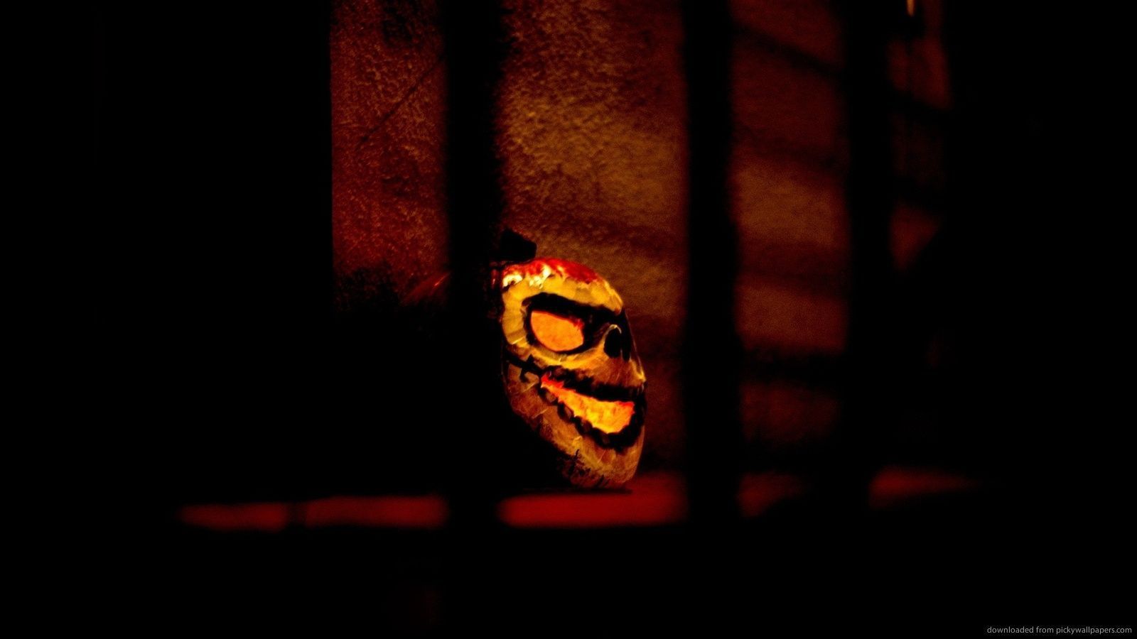 Download 1600x900 Halloween Insane Pumpkin Mask Wallpaper