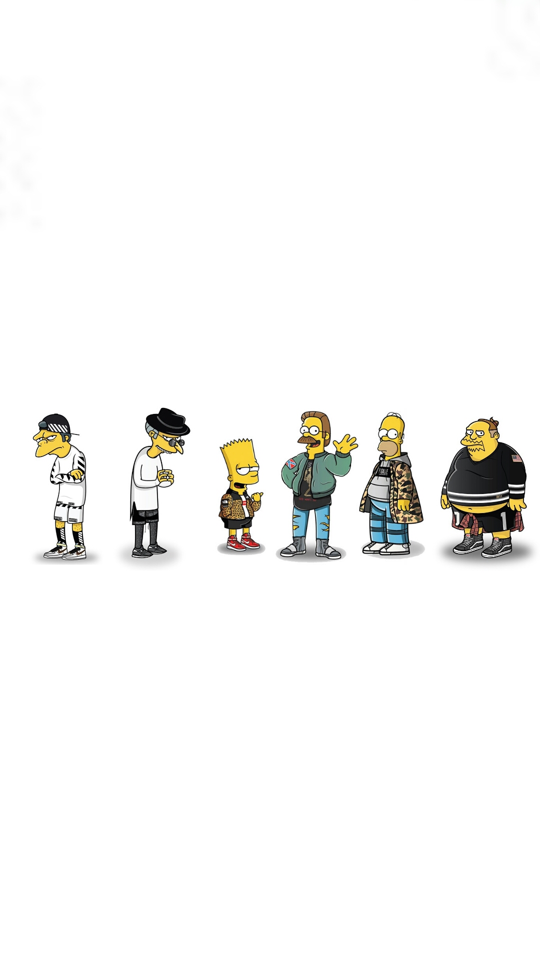 I made a wallpaper of all the Simpsons characters. streetwear