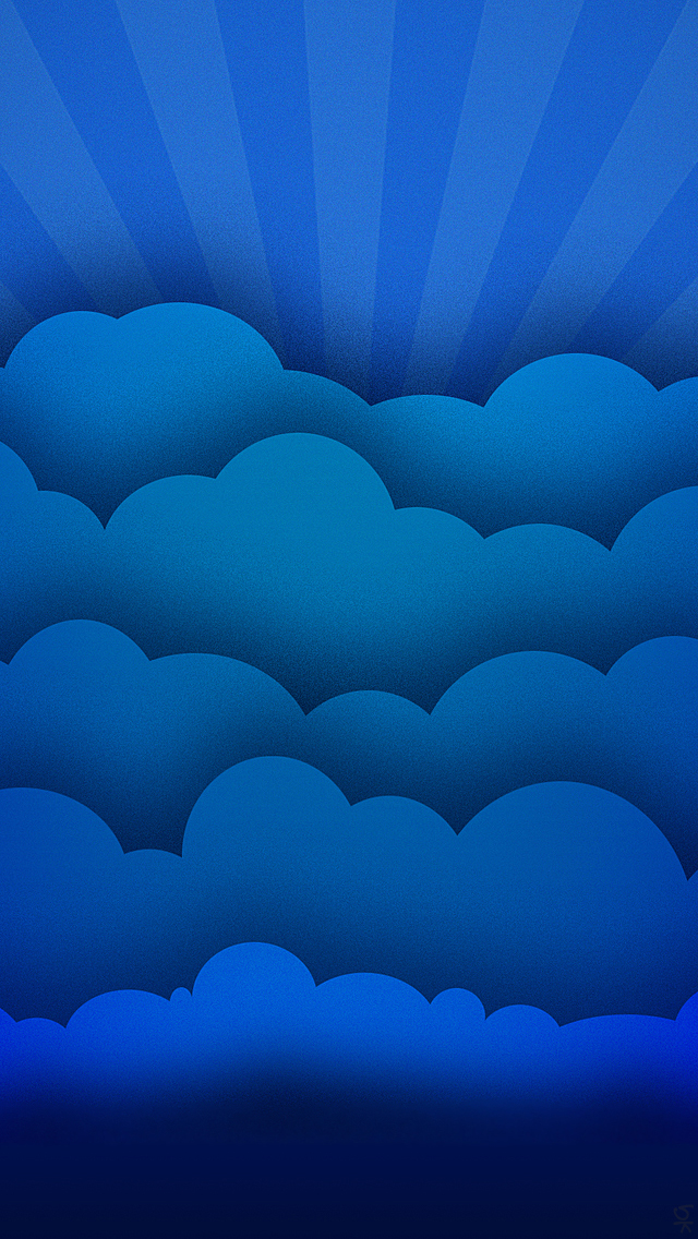 Blue Cloud Rays iPhone 5 Wallpaper (640x1136)