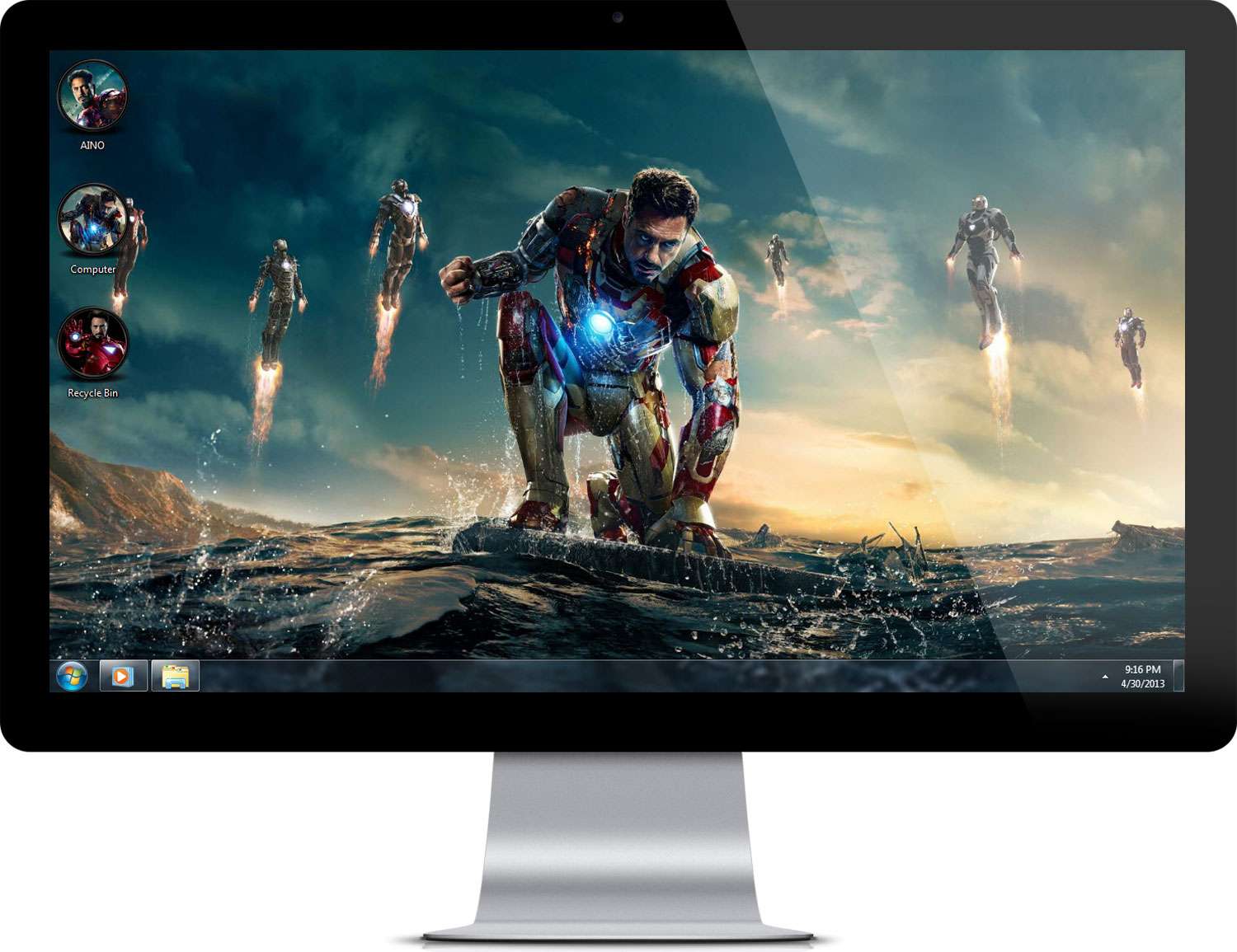 Iron Man Exclusive Theme For Windows 7 and 8 With 20+ Wallpapers