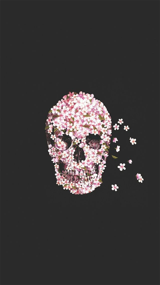 iPhone 5 Wallpapers: Photo skull, flowers http://iphonetokok ...