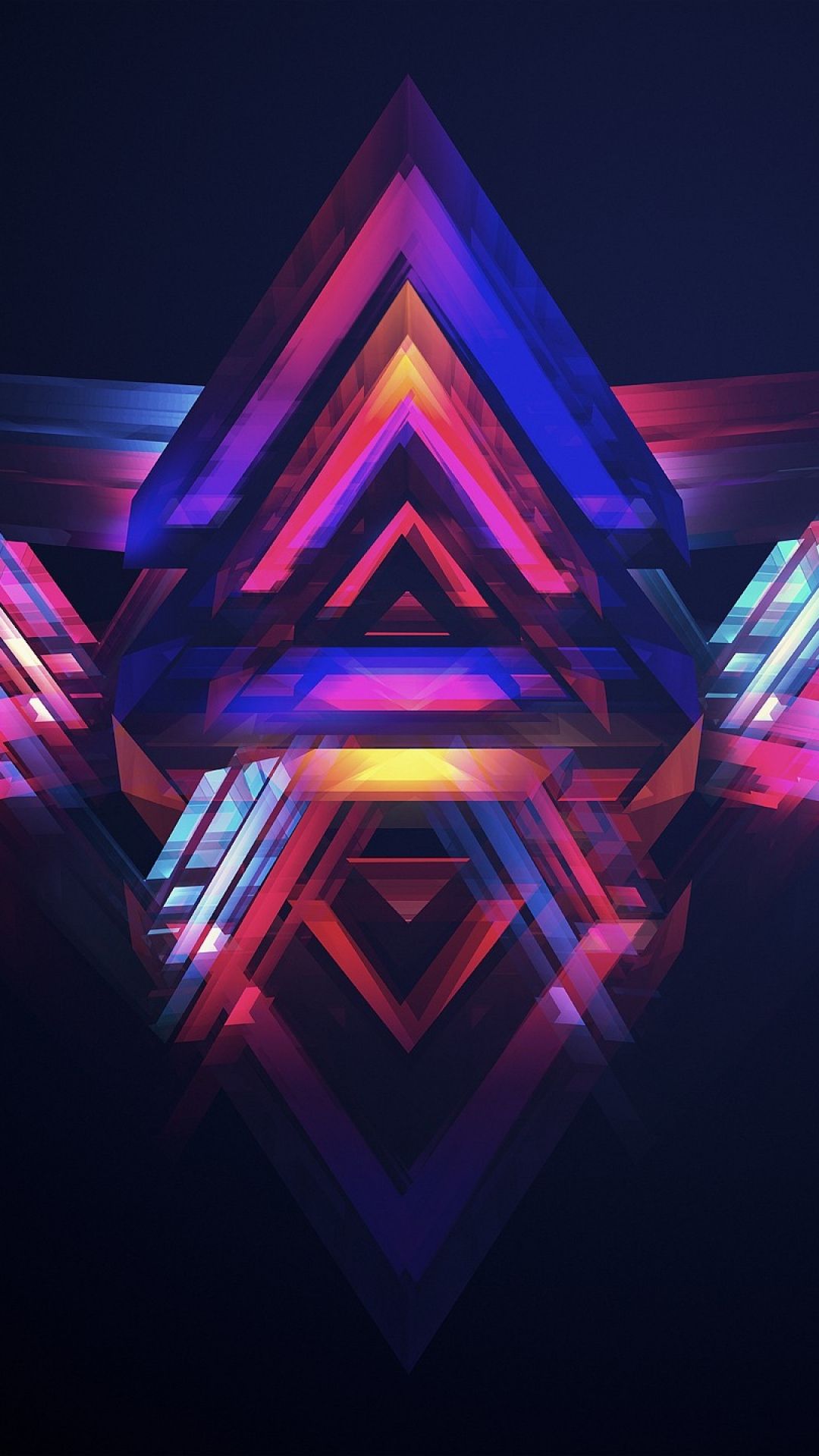 Download Wallpaper 1080x1920 Triangle, Bright, Colorful