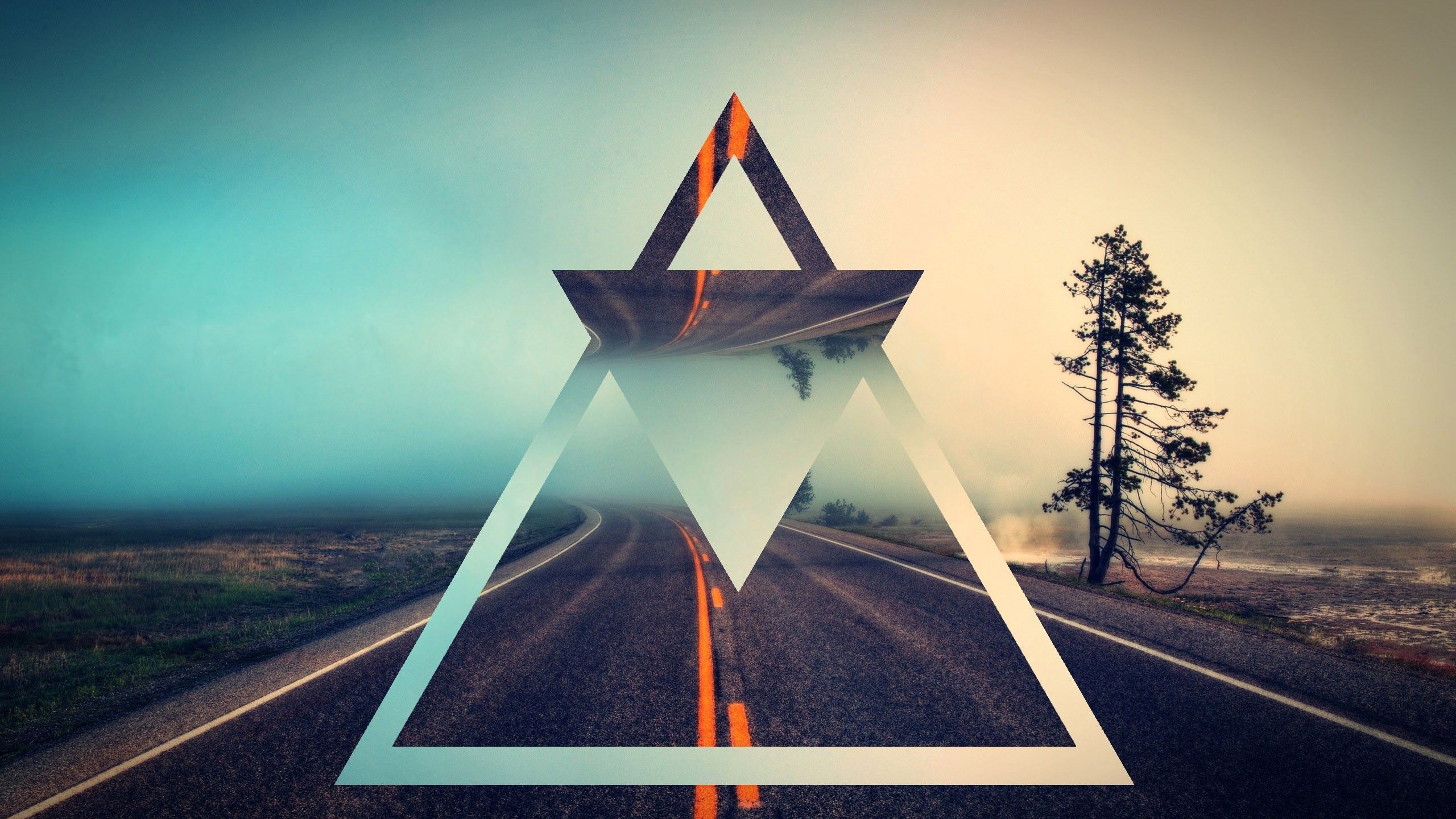 Download Wallpaper 2560x1440 Triangle, Shape, Background, Bright