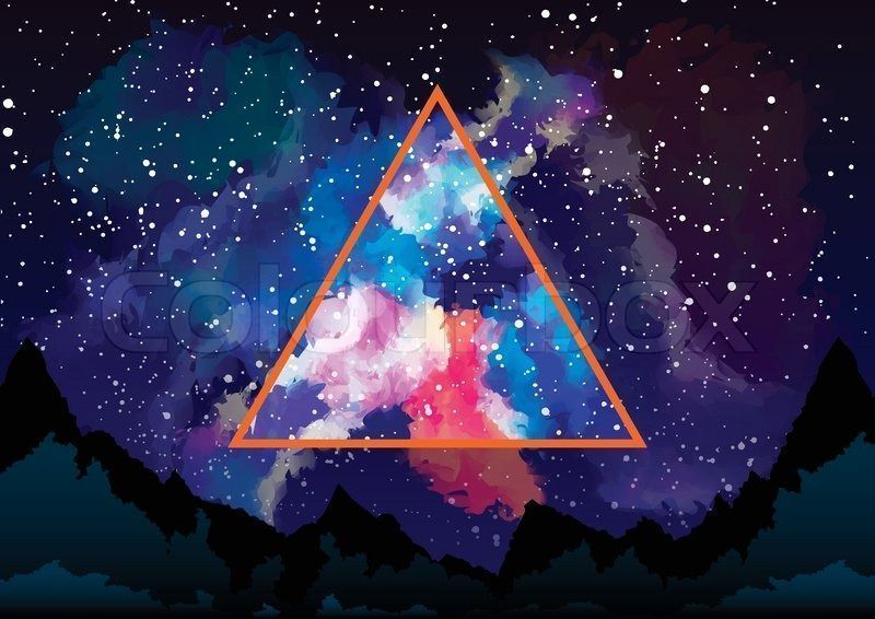 Mystic galaxy view through the astral triangle | Vector | Colourbox