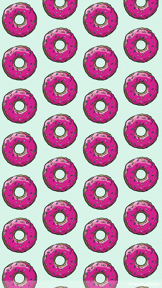 Spinrkled Pink Doughnut iPhone Wallpaper - Kawaii Wallpapers