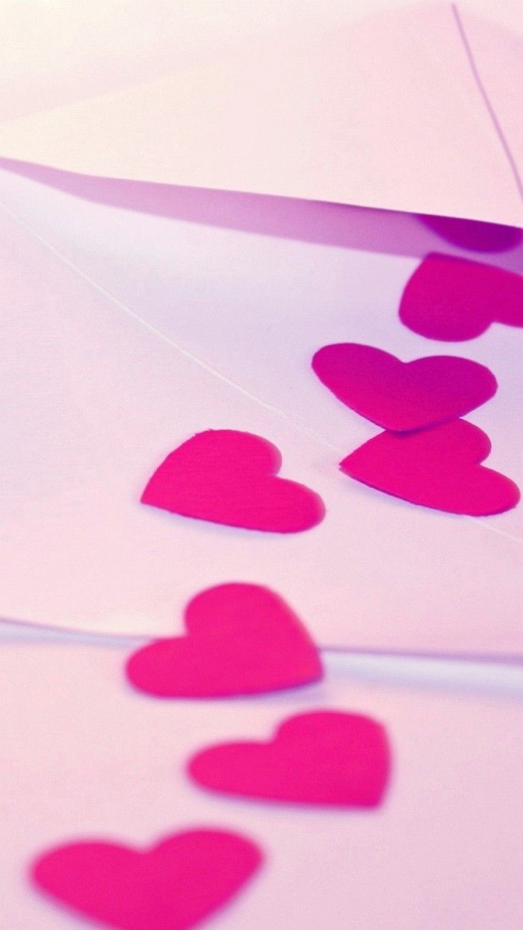 Wallpaper Iphone 6 Hearts Pink Paper 4 7 Inches - 750 x 1334 ...