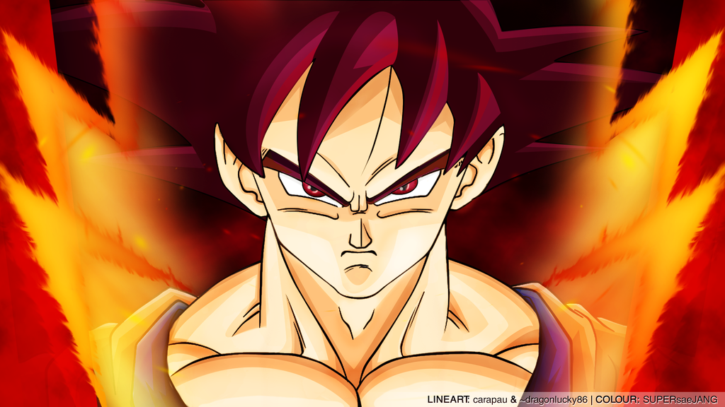 DeviantArt: More Like Super Saiyan God Goku Wallpaper by SUPERsaeJANG