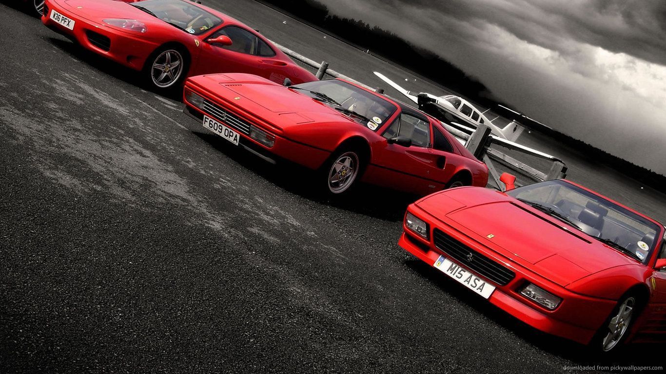 Download 1366x768 Red Ferrari Cars Wallpaper