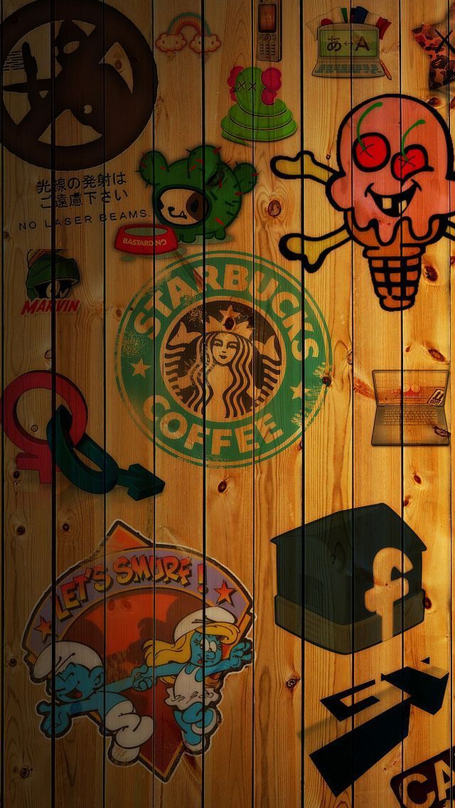 Starbucks Coffee Collage iPhone 5 Wallpaper (640x1136)